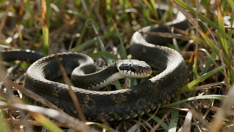 高清大图下载【趣麦麦图】陆地动物草丛里面的乌梢蛇