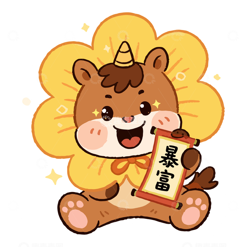 源文件下载【趣麦麦图】可爱的小马卡通