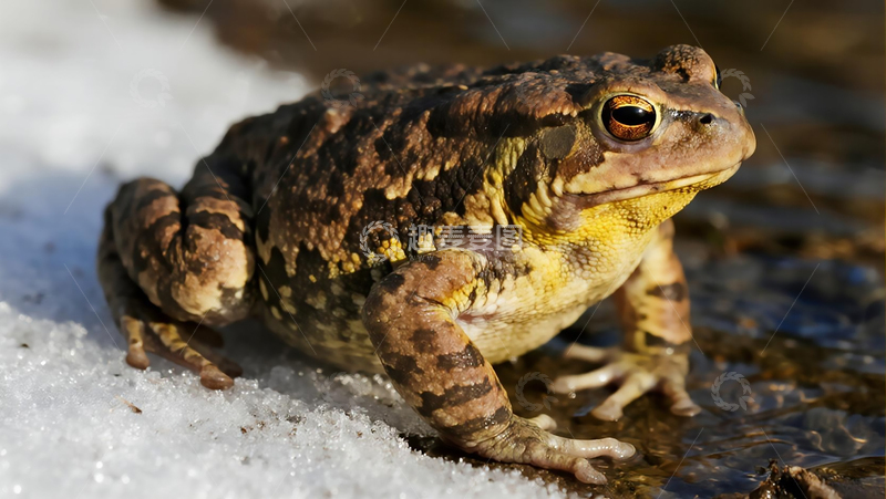高清大图下载【趣麦麦图】水边的花背蟾蜍实拍摄影
