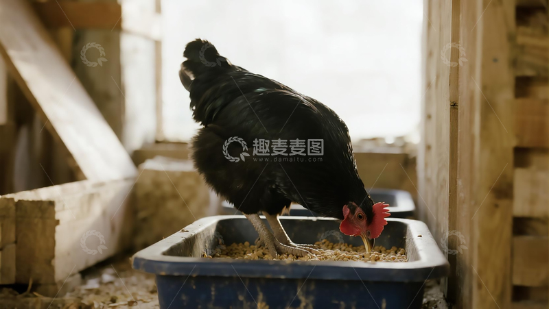 高清大图下载【趣麦麦图】鸡舍内的乌鸡