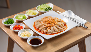 创意美食麻辣毛肚摄影图