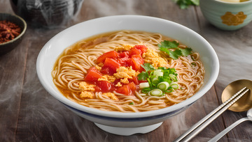 创意美食摄影热气腾腾的面条