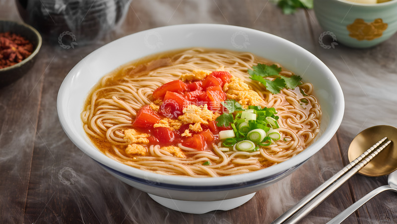 高清大图下载【趣麦麦图】创意美食摄影热气腾腾的面条