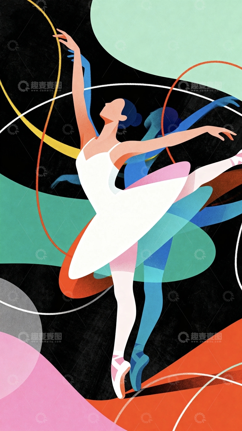 高清大图下载【趣麦麦图】片盘起舞的芭蕾舞女孩9