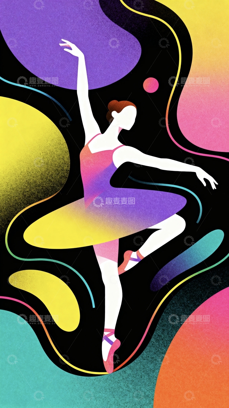 高清大图下载【趣麦麦图】片盘起舞的芭蕾舞女孩6