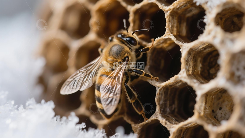 高清大图下载【趣麦麦图】生物百科昆虫之蜂巢的蜜蜂