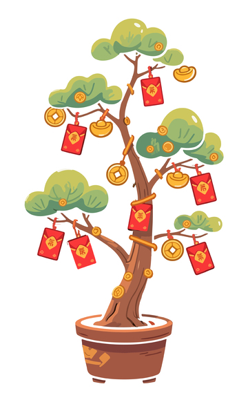 春节喜庆装饰发财树