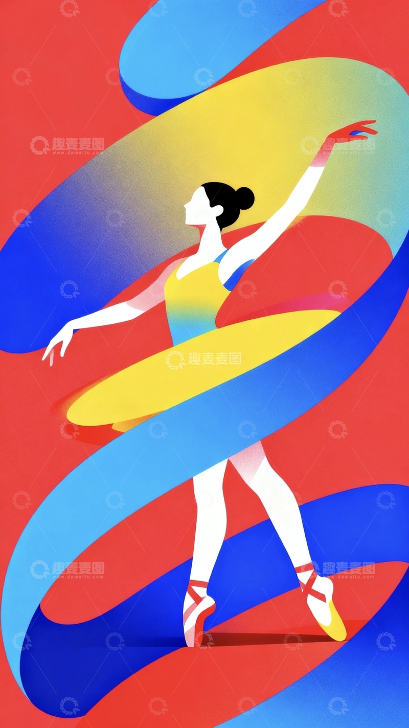 高清大图下载【趣麦麦图】多巴胺配色芭蕾舞女孩15