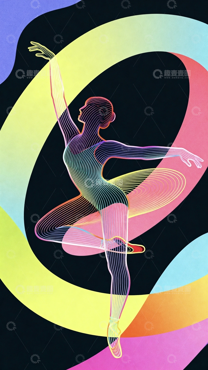 高清大图下载【趣麦麦图】片盘起舞的芭蕾舞女孩1
