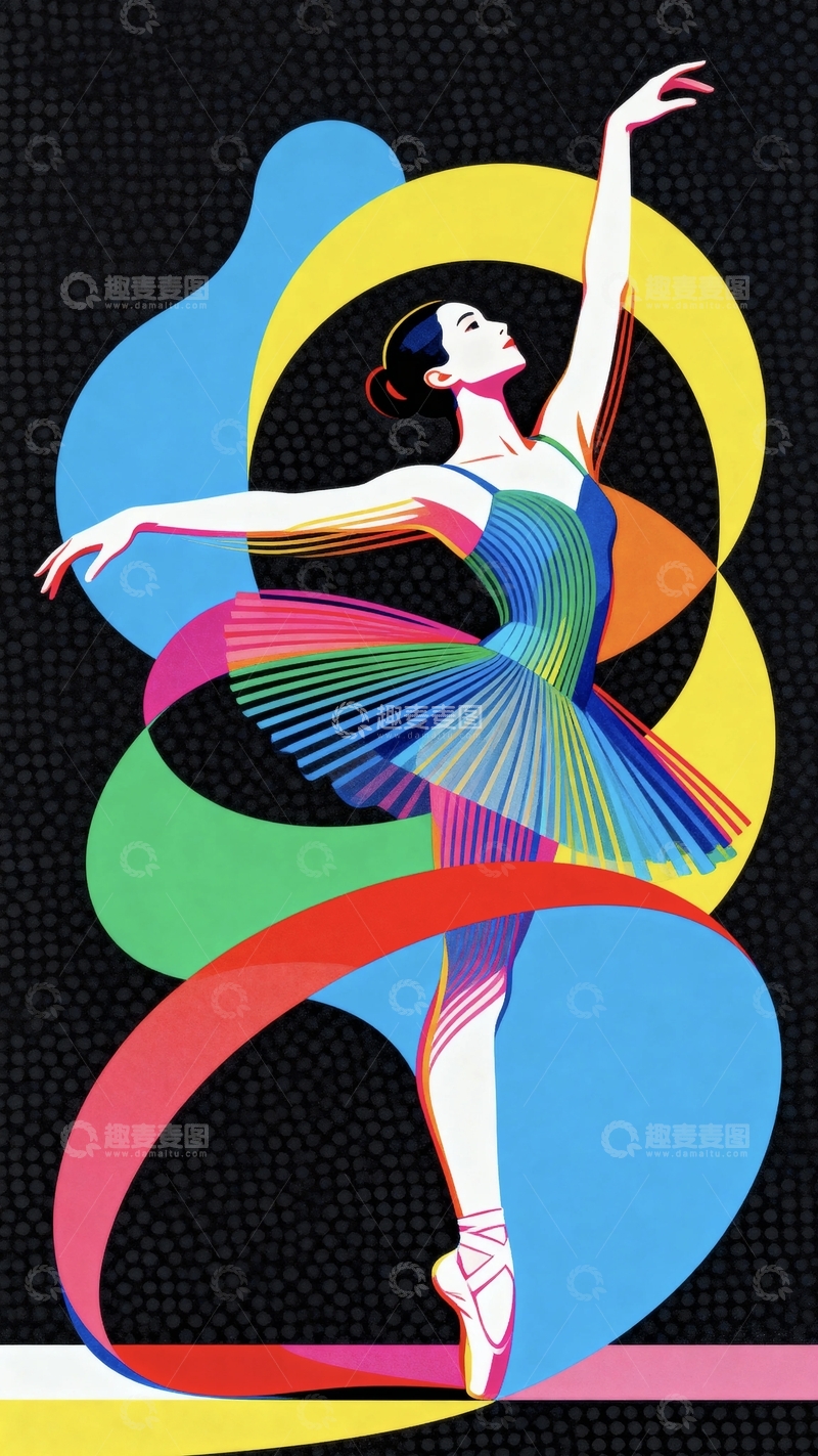 高清大图下载【趣麦麦图】片盘起舞的芭蕾舞女孩3