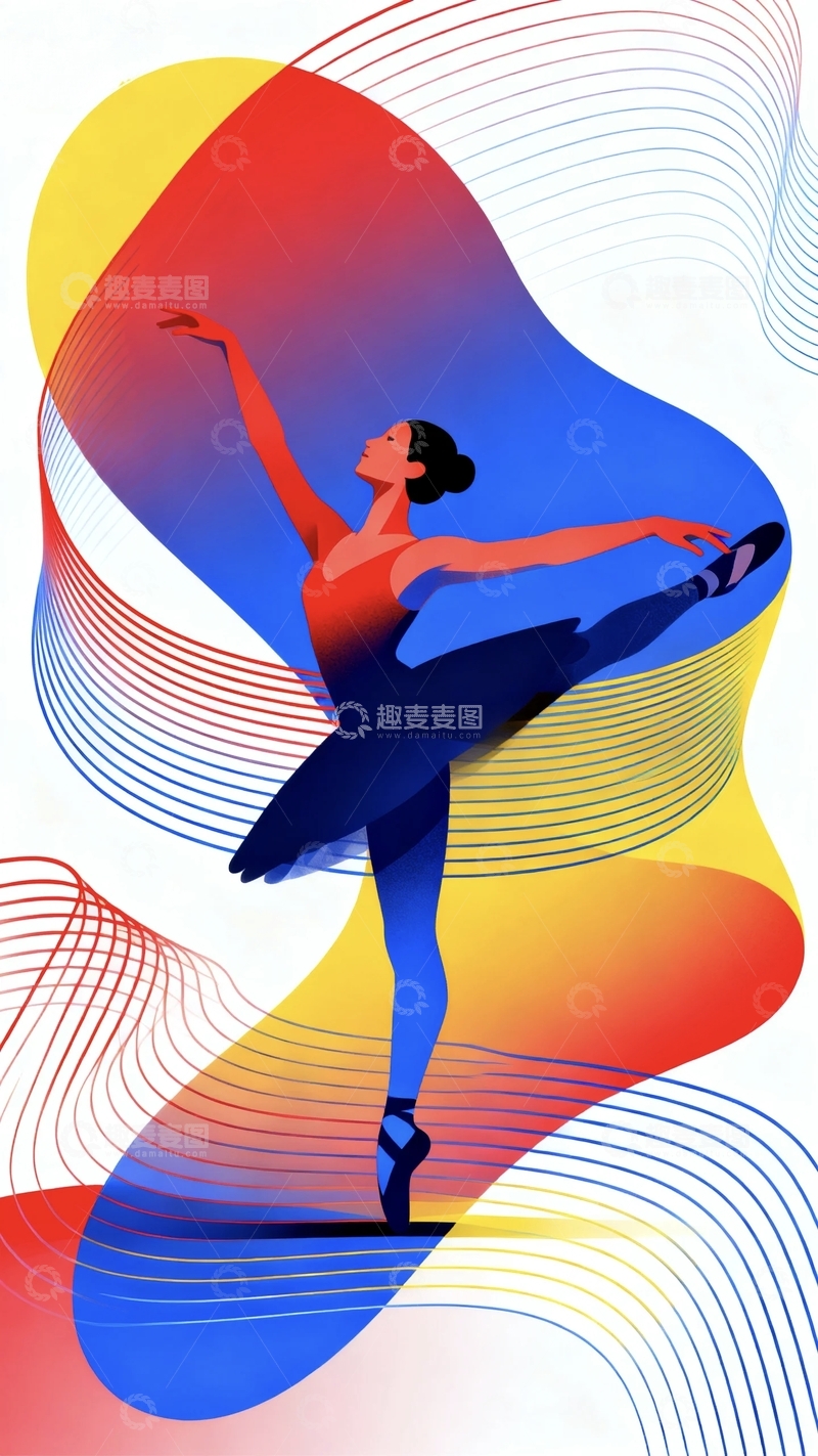 高清大图下载【趣麦麦图】多巴胺配色芭蕾舞女孩14