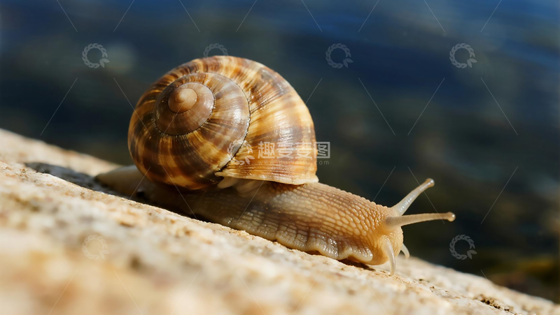 高清大图下载【趣麦麦图】生物百科昆虫之岸边蜗牛