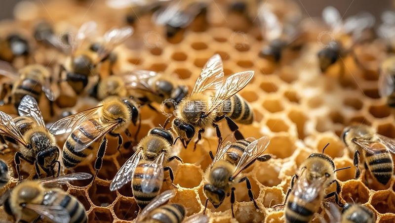 生物百科昆虫之冬日蜂巢里的蜜蜂