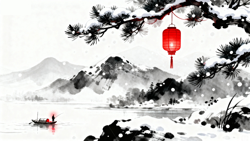 高清大图下载【趣麦麦图】水墨画国风节日背景19