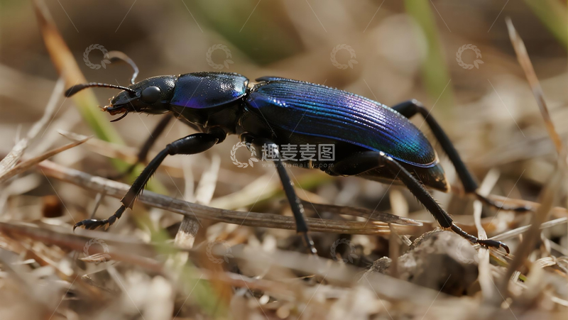 高清大图下载【趣麦麦图】生物百科昆虫之草地里的步甲