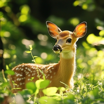 森林中的可爱梅花鹿