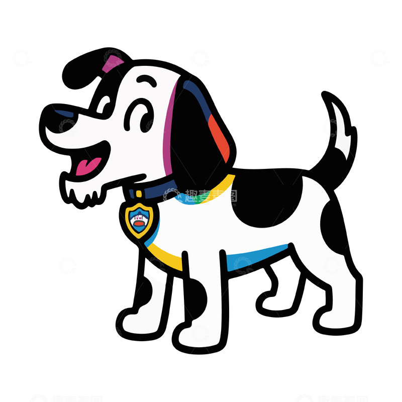 源文件下载【趣麦麦图】一只警犬警用