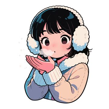 冬季哈气的女孩