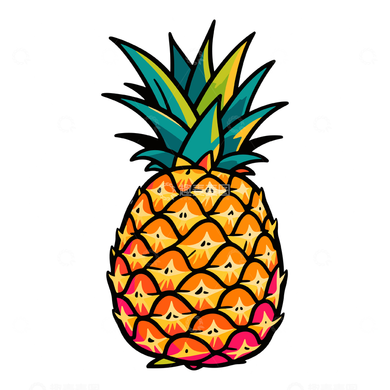 源文件下载【趣麦麦图】-一个成熟凤梨