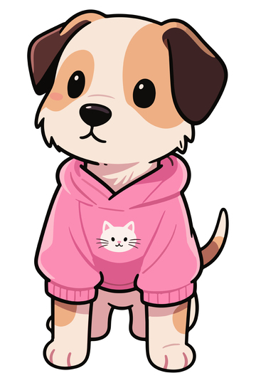 粉色服装的小狗