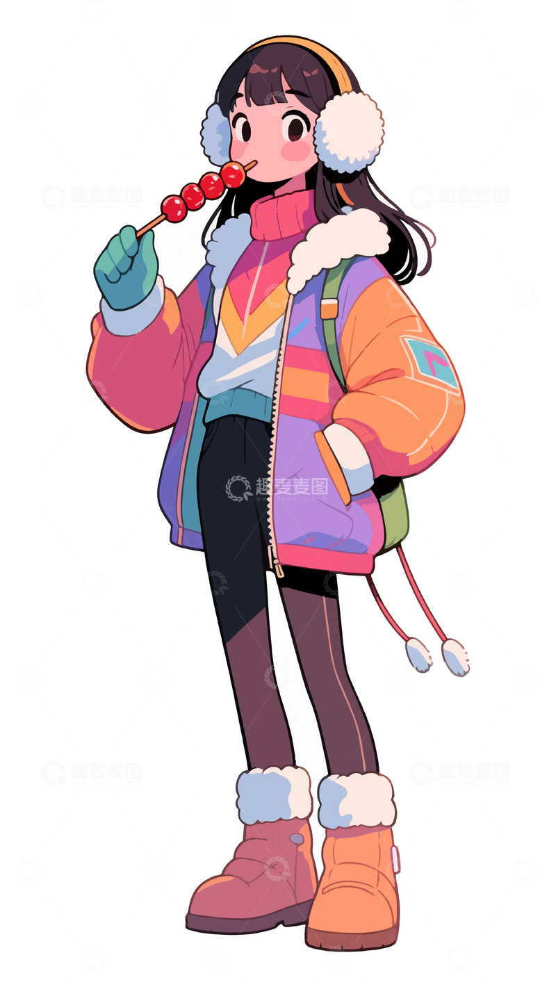 源文件下载【趣麦麦图】-时尚可爱女孩人物2