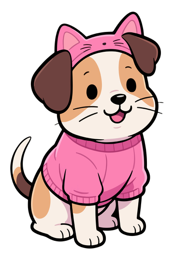 粉色服装的小狗2