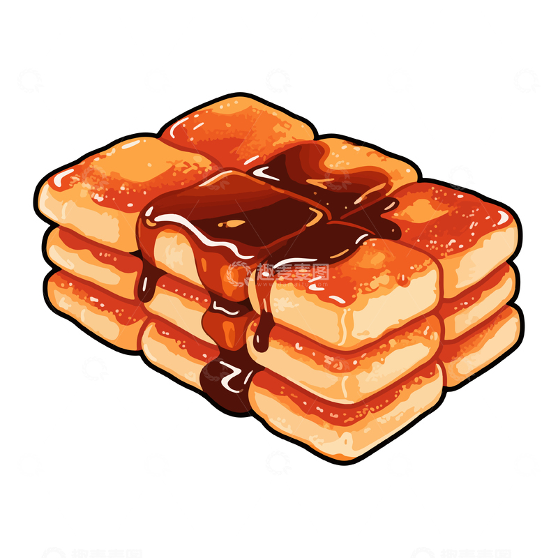 源文件下载【趣麦麦图】红糖糍粑小吃