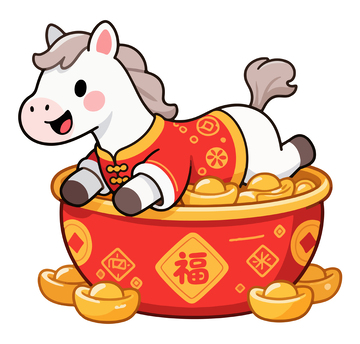 春节聚宝盆小马