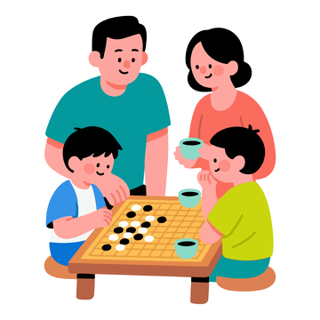 爸爸教孩子下棋1