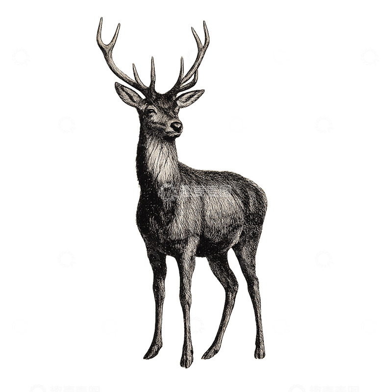 高清大图下载【趣麦麦图】复古手绘动物