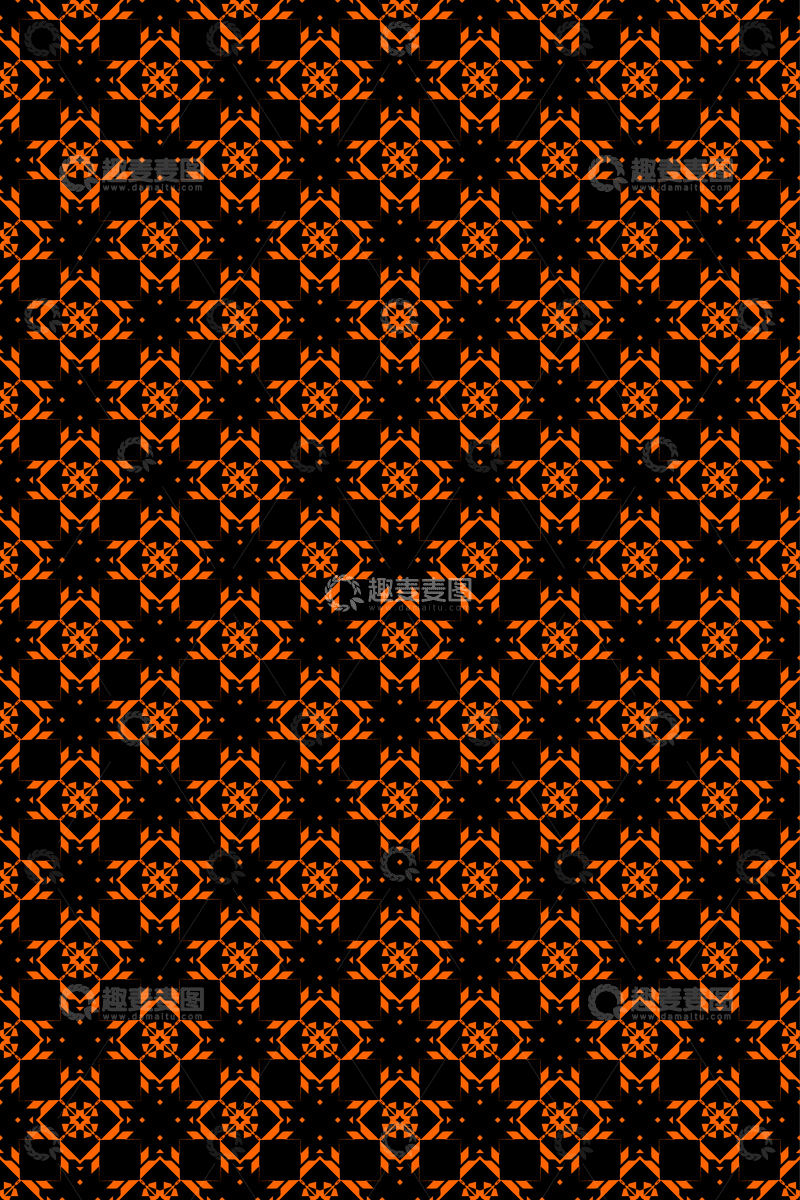 源文件下载【趣麦麦图】大牌风复古几何花型无缝设计122