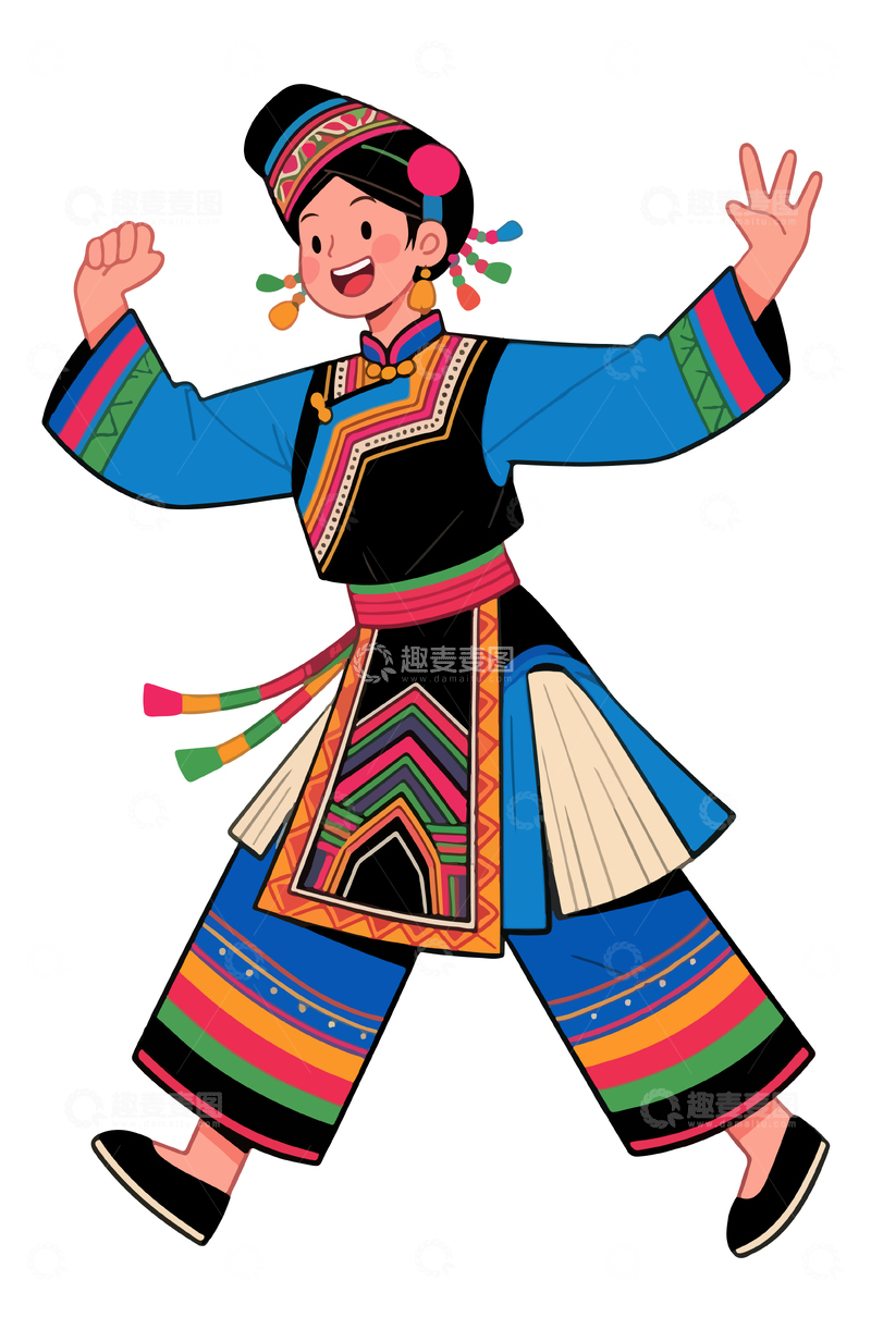 源文件下载【趣麦麦图】布依族女孩3