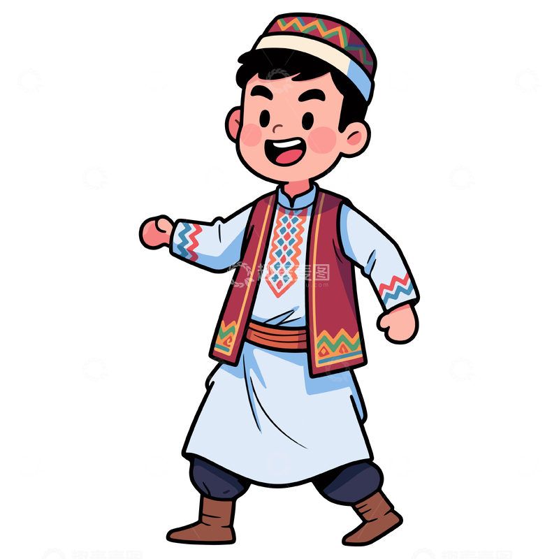 源文件下载【趣麦麦图】少数民族人物插画6