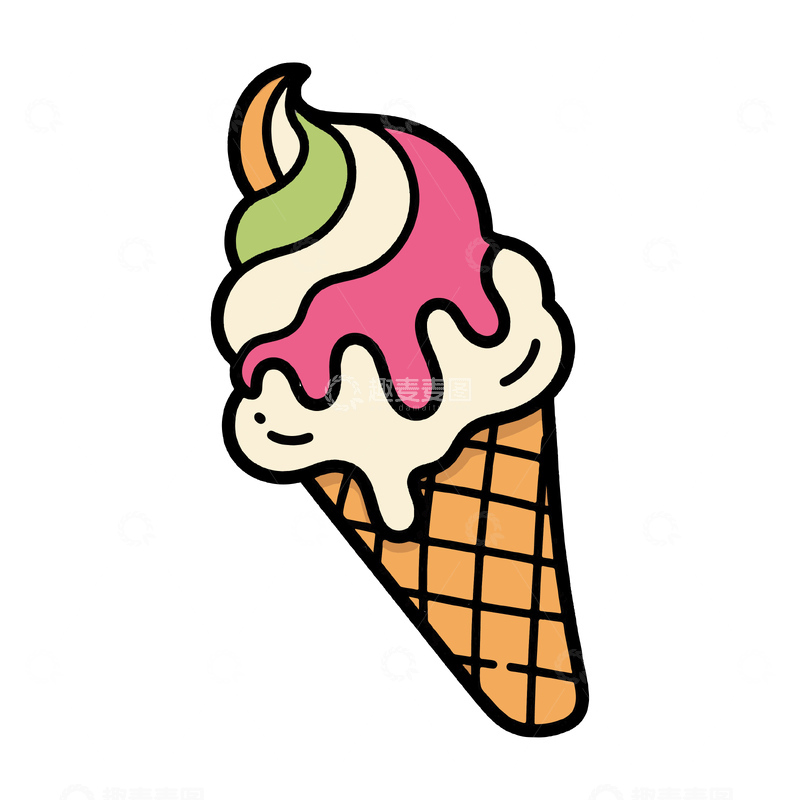 源文件下载【趣麦麦图】一个雪糕冰淇淋