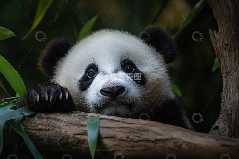 高清大图下载【趣麦麦图】一只可爱的大熊猫