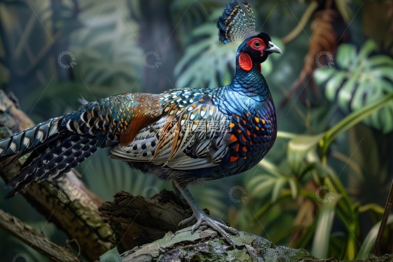 高清大图下载【趣麦麦图】山林里的花毛野鸡