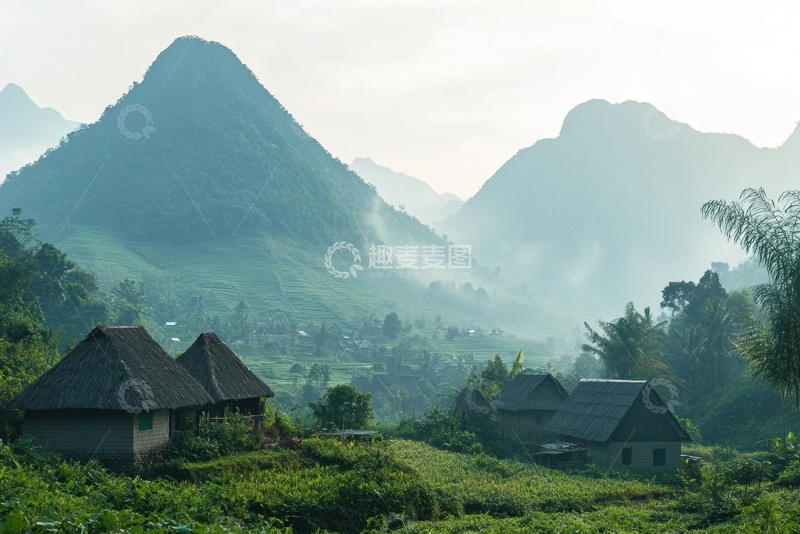 高清大图下载【趣麦麦图】大山里的村庄小镇