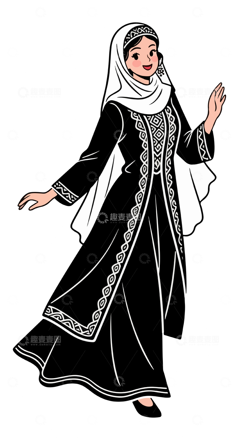 源文件下载【趣麦麦图】少数民族人物插画1