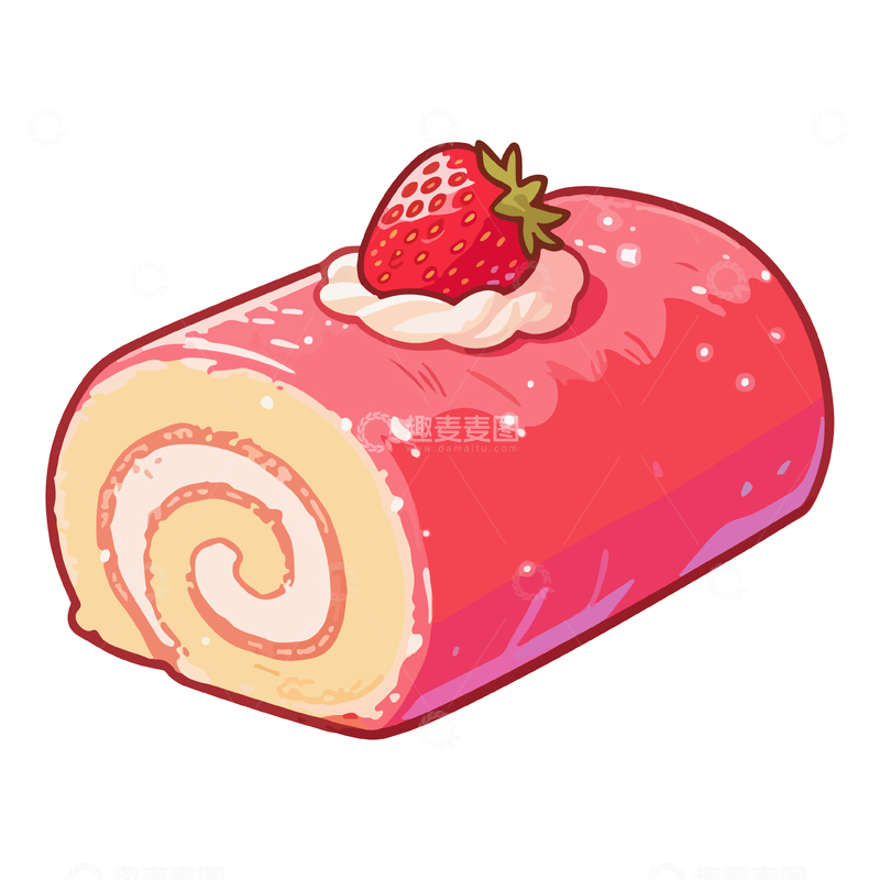 源文件下载【趣麦麦图】-草莓味瑞士卷