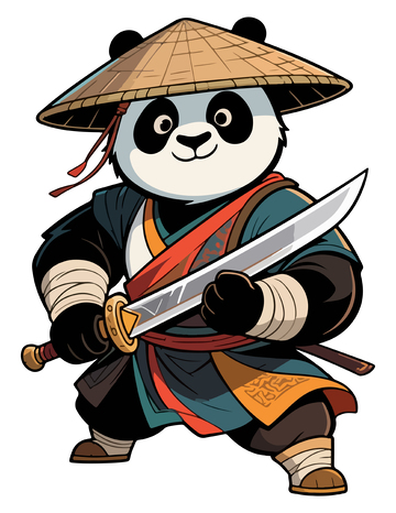 剑客装扮大熊猫2