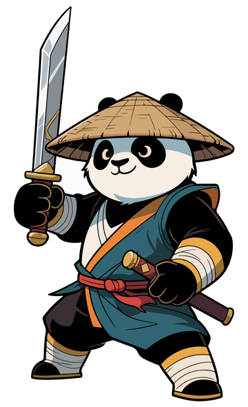 剑客装扮大熊猫1
