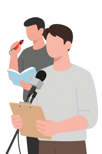 记者现场记录素材