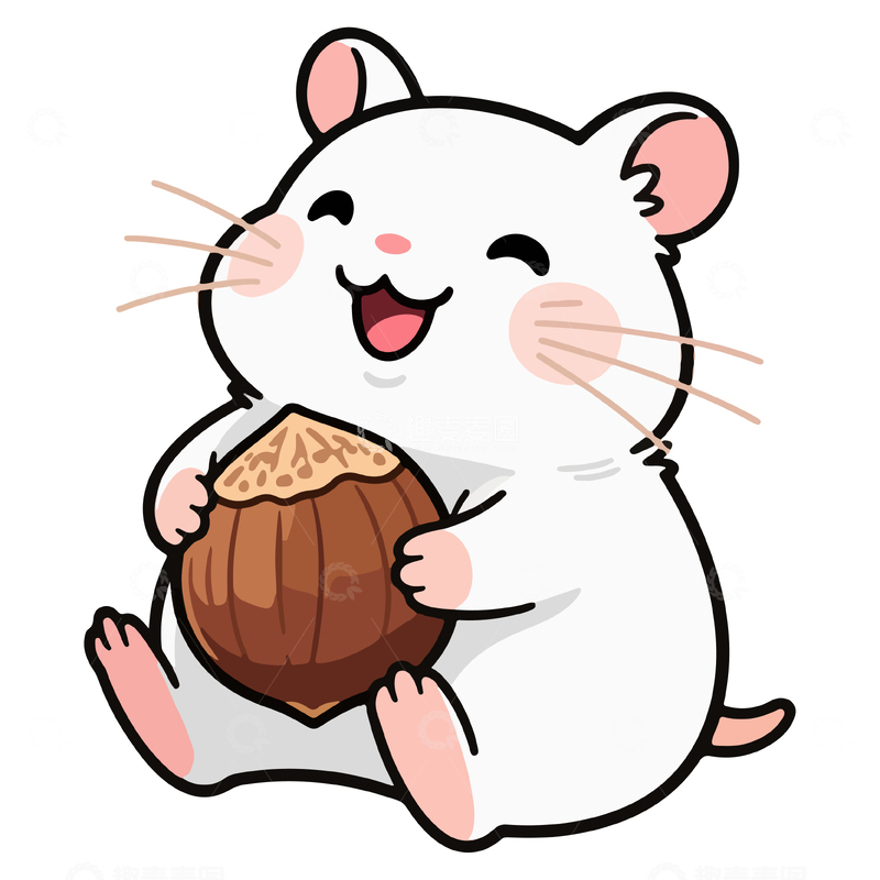 源文件下载【趣麦麦图】抱着板栗的仓鼠