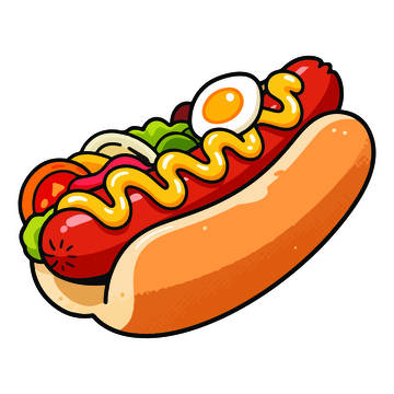 热狗美食插画