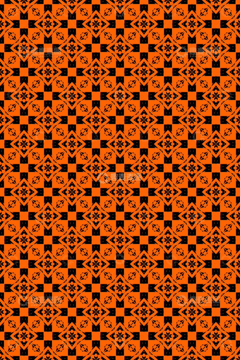 源文件下载【趣麦麦图】大牌风复古几何花型无缝设计147