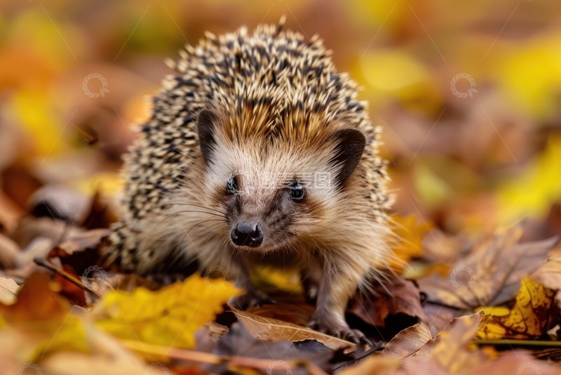 高清大图下载【趣麦麦图】草地上行走的一只刺猬