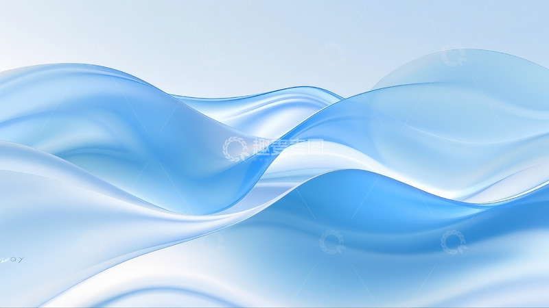高清大图下载【趣麦麦图】蓝白色渐变波浪背景