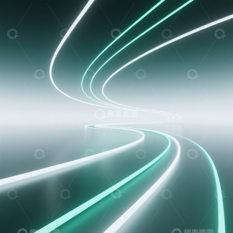 高清大图下载【趣麦麦图】流畅墨绿线条背景