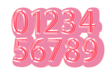 粉色质感数字装饰元素设计