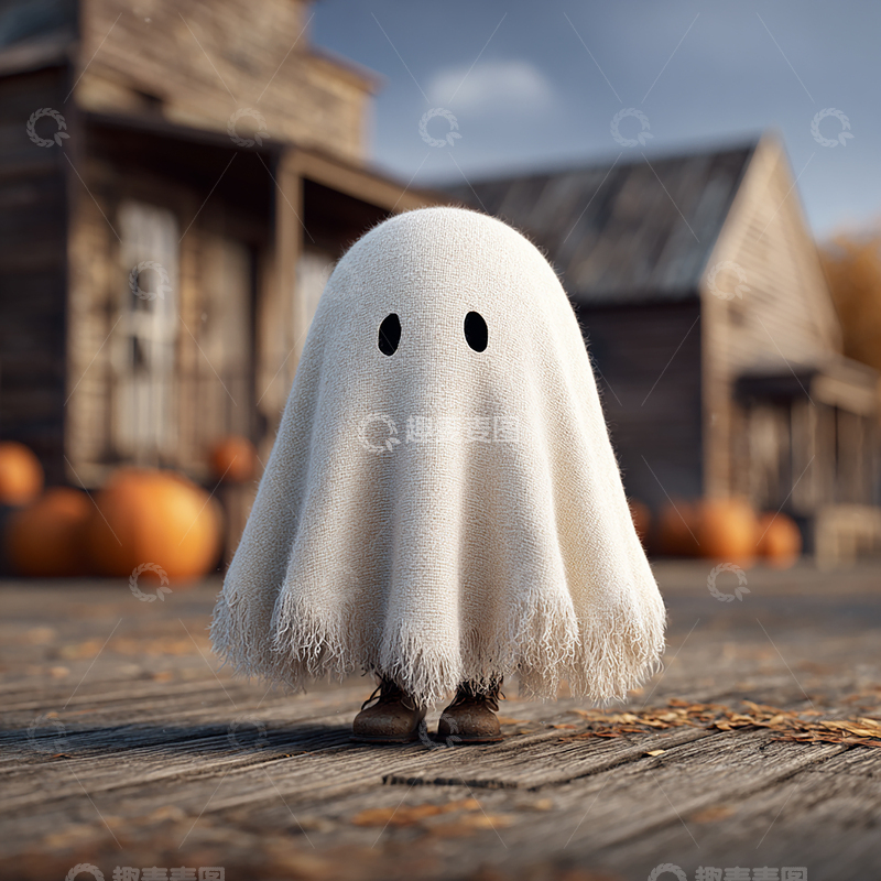 高清大图下载【趣麦麦图】秋日幽默小幽灵